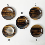 【黒柿】【上杢】茶托 3.5寸(10.5cm)1客