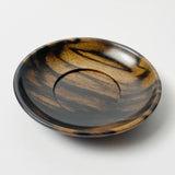 【黒柿】【上杢】茶托 3.5寸(10.5cm)1客