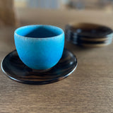 【黒柿】【上杢】茶托 3.5寸(10.5cm)1客