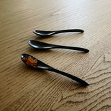 【黒柿】【真黒】壱乃匙(小) 拭き漆仕上げ