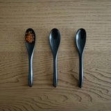 【黒柿】【真黒】壱乃匙(小) 拭き漆仕上げ