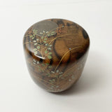 【特上杢】【黒柿】蒔絵 中棗 (現品限り)