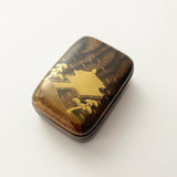 【上杢】【黒柿】文庫型香合 浮御堂(現品限り)