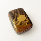 【上杢】【黒柿】文庫型香合 浮御堂(現品限り)