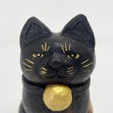 【黒柿】木彫り 猫