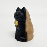 【黒柿】木彫り 猫