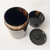 【上杢】【黒柿】茶筒 大(現品限り)