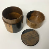 【黒柿】茶筒 中 平