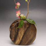 【黒柿】天然花入 円