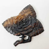 【黒柿】ブローチ 薔薇