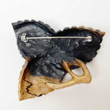 【黒柿】ブローチ 椿