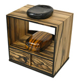 【黒柿】山水小棚<引出し付き>