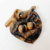 【黒柿】ブローチ 山帰来