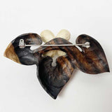 【黒柿】ブローチ