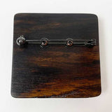 【黒柿】ブローチ スクエア