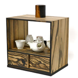 【黒柿】山水小棚<引出し付き>