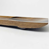 【黒柿】舟形トレイ(脚付き)