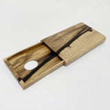 【黒柿】 プッシュ式名刺入れ(カードホルダー)