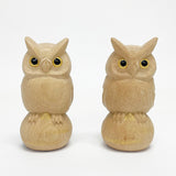 【黒柿】木彫 宝珠白ふくろう