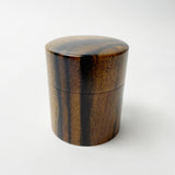 【黒柿】茶筒 中 上丸