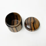 【黒柿】丸つまみ蓋物