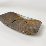 【栗】舟形茶托