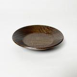 【栗】拭き漆小皿 (茶托兼用) 4.5寸