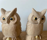 【黒柿】木彫 宝珠白ふくろう