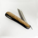 【黒柿】肥後守ナイフ　折りたたみナイフ（拭き漆）