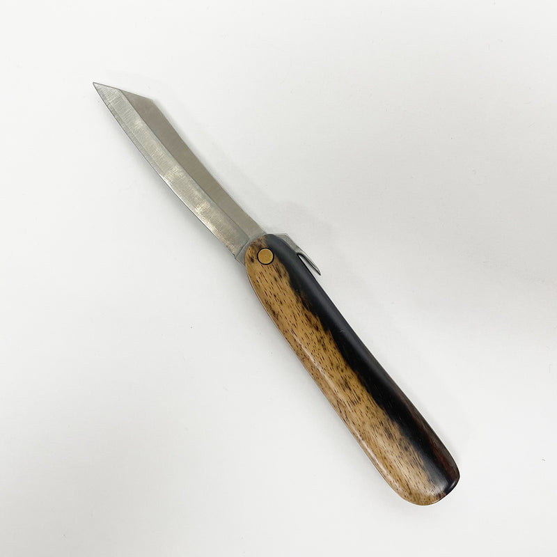 【黒柿】肥後守ナイフ　折りたたみナイフ（拭き漆）