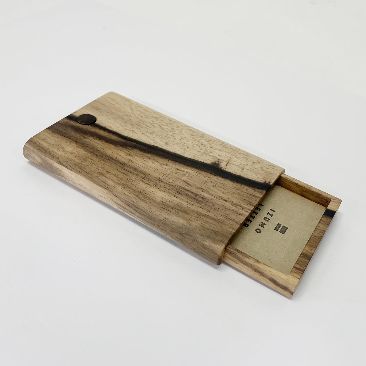 銘木黒柿　孔雀杢、縞黒　名刺入れ、小物入れ No.11 黒柿孔雀杢名刺入れ / Card case, Black persimmon