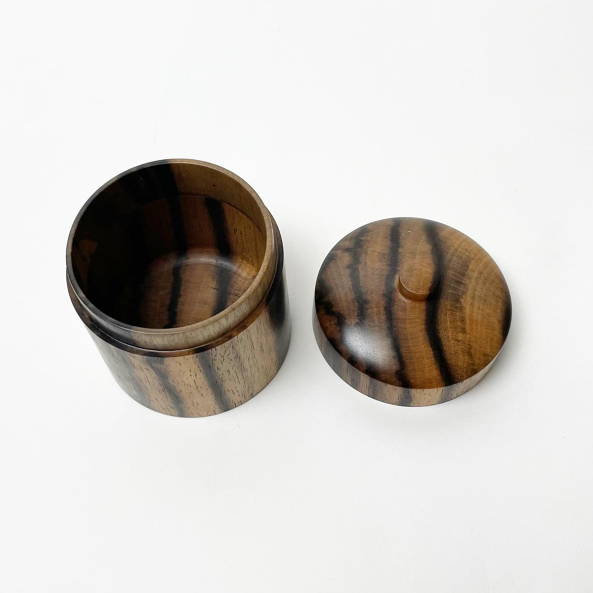 黒柿】小物入れ 丸つまみ蓋物 – おかや木芸